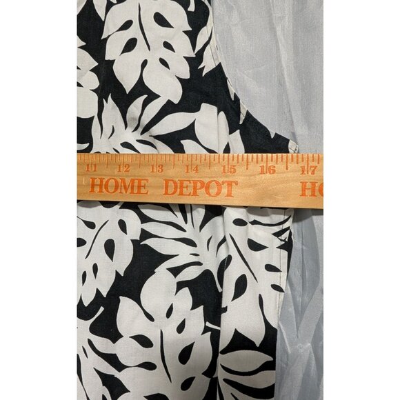 Talbots Black White Leaf Sleeveless Top Wrinkle Resistant Womens Size 12 *READ - Picture 5 of 7